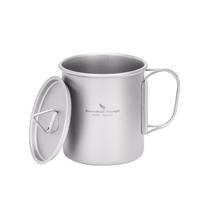Boundless Voyage Titanium Camping Mug with Lid Stackable Cup Travel Tableware for Backpacking, Hiking, Home Use