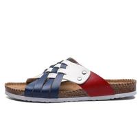 Summer Men'S Cow Suede Leather Mule Clogs Slippers High Quality Soft Cork Handmade Slides Footwear For Men Women Unisex 35-45 35