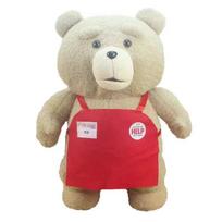 46cm Movie Style Teddy Bear Plush Toy In Apron Soft Stuffed Animal Doll For Kids Gift beige