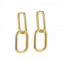 Geometric Square Double Ring Cross Stud Earrings Women Sterling With Gold Or Rhodium Plating Minimalist Chic 925 Sterling Silver
