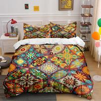 Mandala Pattern Colorful Bedding Set Bedding set (1 duvet cover, 2 pillowcases, duvet not included) 135x200cm