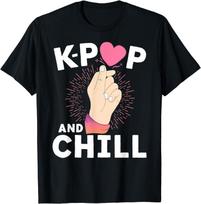KPop and Chill Finger Heart T-shirt L