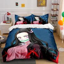 Anime Girl Themed Bedding Set Bedding set (1 duvet cover, 2 pillowcases, duvet not included) 135x200cm