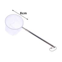 Fine Mesh Aquarium Fish Net 3D Design Stainless Steel Telescopic Handle Fish Catching Tool for Aquarium Enthusiasts Tank Clean S Round