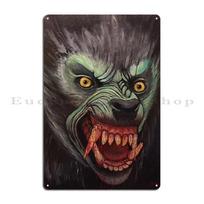 An american werewolf In london John landis Horror classic Metal Plaque Personalized Club Wall Decor Designing Tin Sign Poster 20x30cm（7.8x11.8inch） gray