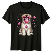 Puppy Heart Sunglasses Bubble Gum Valentines Day Mens T-Shirt Womens Tee S