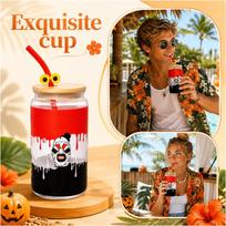 Halloween Glass Drinking Cup for Summer Parties - Glass Tumblers One Size