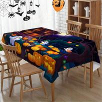 Happy Halloween Pumpkin Rectangle Tablecloth for Tables Home Dinner Reusable Table Cloth for Wedding Party Halloween Decorations 90x140cm