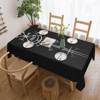 Valknut And Runes On Wood Norse Viking Odin Customized Rectangular Tablecloth Oilproof Table Cover for Dining Events Table Cloth 137x183cm