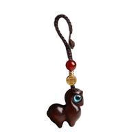 Zodiac Horse Key Chain Cartoon Wood Phone Chain Becoming Rich Bag Pendant  Car Key Chain Style A