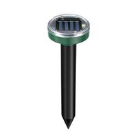 Solar Ultrasonic Rodent Repeller For Garden Farm Animal Deterrent Outdoor Pest Control Round gray