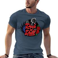 Rock 50s Rockabilly Music Rock And Roll Vintage Rocker 60s 70s Vinyl Record Tshirt Lightweight Sport Basic Tshirt S