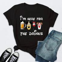 Cute I'm Here for the Snacks Tops Women Clothing Summer Short Sleeve Female T-shirt Casual Tops Y2k Streetwear S