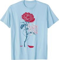 Hot Fashion Casual Disney Beauty & The Beast Wilting Rose Logo Graphic T-Shirt T-Shirt S-4XL Four Seasons XL
