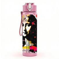 1PC Retro Female Rock Singer Color Portrait Print 750ml Portable Sports Water Bottle Leakproof Gym Outdoor Travel Drink Cup Pack of 1