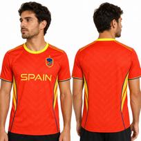 KNK Football Fan Jersey Dry-Fit National Team Colours Supporter T-Shirt Spain Large L