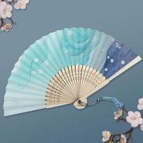 Colorful Tassel Bamboo Folding Fan Elegant Antiquity Folding Fans Xuan Paper Fan  Dance Prop Style 5