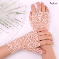 Spring Summer Half Finger Dance Fingerless Mittens Short Gloves Driving Gloves Lace Gloves