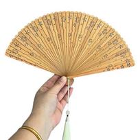 Solid Color Tassel Folding Fan Sakura Elegant Handheld Fans Women's Folding Fan  Home Decoration