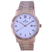 Westar White Dial Rose Gold Tone Stainless Steel Quartz 50245 PPN 601 Men's Watch balta
