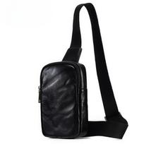 Cross-body Chest Bag Men's Vegetable Tanned Leather Hand Print Casual Shoulder Crossbody Bag Genuine Leather Vintage Men's Chest Bag Men's Bag
