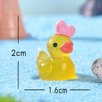 Animacinis Mini Ančiukas Figūrėlė Sukulentų Bonsai Maži Dekoratyviniai Aksesuarai Derva Akvariumo Dekoracija Wear a hair band