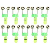 10Pcs Fish Bait Alarm Luminous Waterproof Metal Fishing Rod Bait Alarm for Night Fishing Pack of 10