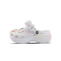 Crocs Classic Platform Clog EVA Pink Meow Fairy Tale Classic Girly Cute Gradient Hand-Drawn Cartoon Hole Shoes Female White 34-35