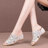 women fashion plus size peep toe high quality wedge heel sandal shoes lady elegant beige shoes sapatos femininas ab776 35