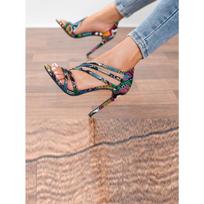 Stunning and Fashionable Summer New Women's High-heeled Sandals with Thin Heels and Snake Patterns Exposing The Toes 36