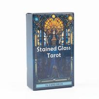 Vitražinis Tarot 78 kortų kaladė Laisvalaikio Pramoginė Žaidimo Kortelė Šeimos Susibūrimas Būrimo Lenta Žaidžiant Žaidimus 10.3*6cm gray