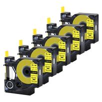5/10PK 18056 Heat-Shrink Tube Industry Labels Compatible for Dymo A18052 A18054 A18058 Yellow Ribbon For DYMO Rhino 4200 5000 (as the picture,6mm)