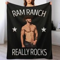 Ram Ranch T-ShirtRam Ranch Really Rocks Throw Blanket Vintage Bed Fashionable Hair Plaid Blankets S įvairiaspalvis