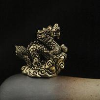 Antikinė drakono statulėlė Ornamentas Zodiako gyvūnas Žalvariniai amatai Feng Shui dekoracija Biuro figūrėlės