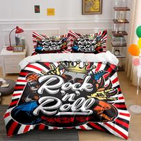 Rock 'n Roll Striped Bedding Set Bedding set (1 duvet cover, 2 pillowcases, duvet not included) 135x200cm