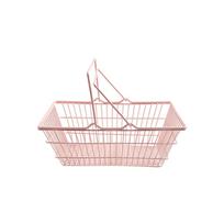 Model Mini Storage Basket Hollow Toy Trolley Container Creative Shopping Cart Storage  Office Pink Basket S