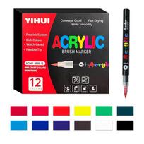 12-60 Colors Acrylic Paint Marker Set, 1-5mm Soft Tip Markers For Rock Painting Wood Stone Glass Gift DIY Crafts