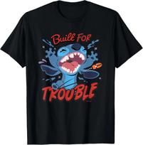 Hot Fashion Casual Disney Stitch Built for Trouble T-Shirt S-4XL Summer S