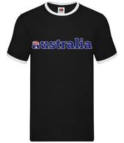 Country Word Flags Australia - Mens Ringer - Socceroos Cup Football Love Oz M