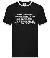 My Head I'm Scuba Diving - Mens Ringer - Diver Dive Deep Sea XL