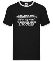 My Head Think Snooker - Mens Ringer - Crucible Player 147 Cue Fan XL