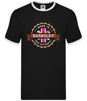 Made In Barnsley - Mens Ringer - Town City Village Born Love Live Homewtown S