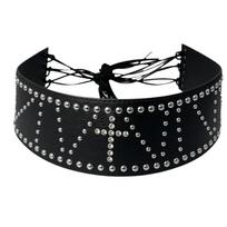 Wide Cross Rivet Belt Vintage Women's Dress Belt Retro Leather Waist Belt  Waist Accessories Style 1