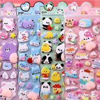 3D Cute Animal Butt Stickers Stress Puffy Squishy Sticker for DIY Scrapbook Guitar Phone Case Laptop Decal
