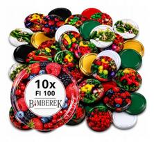 10x Dangteliai fi 100 dangteliai stiklainiams raštai sandarūs tvirti dangteliai 10 vnt.