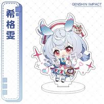 Genshin Impact, Stand Card, Acrylic, Desktop Ornaments, Cute Dolls, Fcarlos Lley Linette, Verlet Higgwen anime Keychain Toys