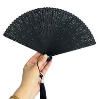 Portable Folding Bamboo Fan Solid Color Kimono Fan Elegant Handheld Fans  Home Decoration