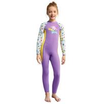2.5mm Neoprene Kids Girls Full Wetsuit Diving Snorkeling Swimming Surfing Warmth Protection Child Medium violetinė