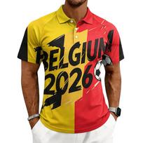 Men's Short Sleeve Button-Down Shirt with Soccer Graphic Print - Casual Daily Wear L