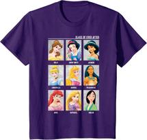 Hot Fashion Casual Disney Princesses Class of Ever After Color Graphic T-Shirt T-Shirt S-4XL Four Seasons S